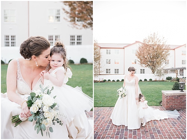 Normandy Farm Hotel | Bride & Flower Girl | Morgan Wedding | Brooke Bakken Photography | Destination Wedding Photographer