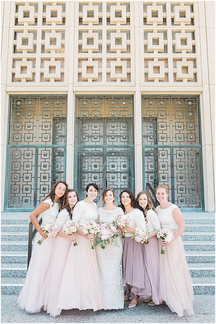 LA Temple Wedding | Bridesmaids | Bridesmaid Dresses | Bridesmaid Bouquets | Brooke Bakken Photography | California Wedding Photographer