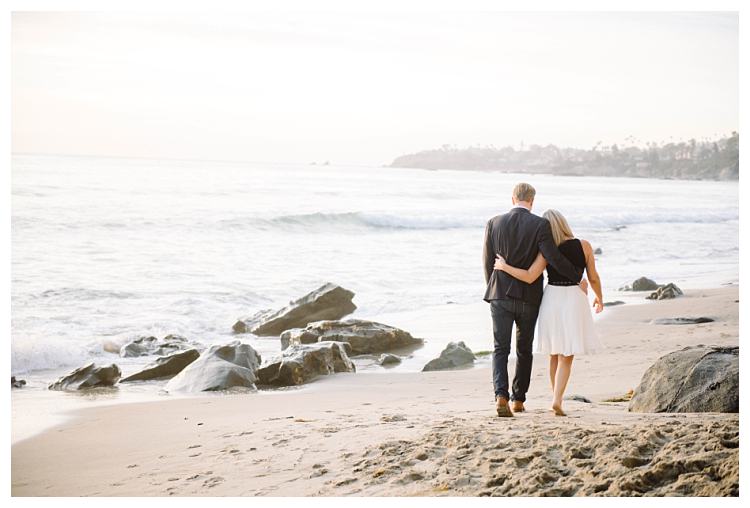 Engaged couple on the beach in California