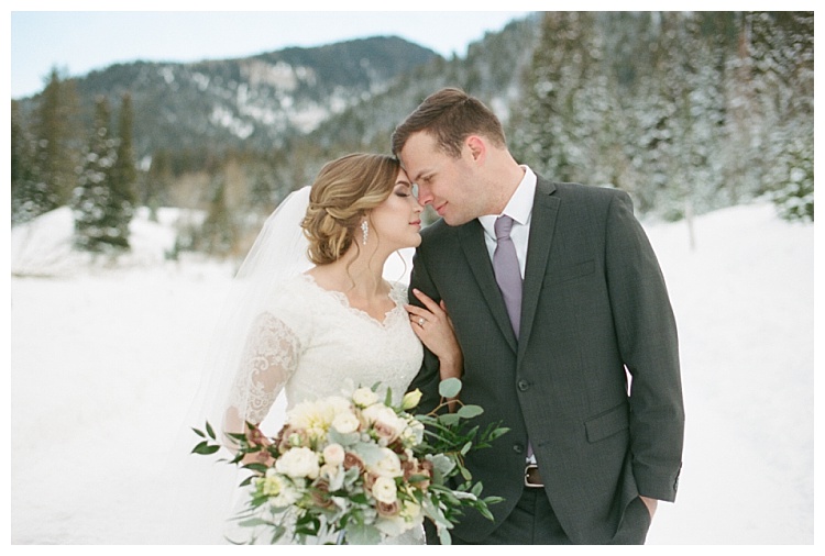 Romantic winter formal session in the snow by Brooke Bakken Photography