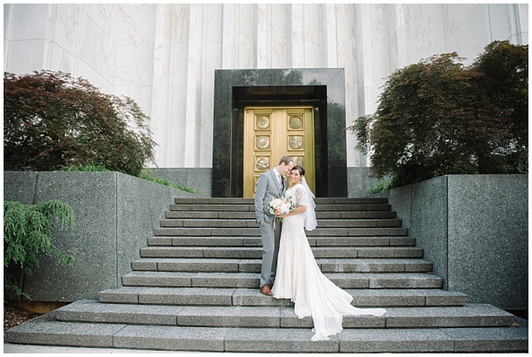 Photos on steps of Washington DC Temple | Brooke Bakken | Destination Wedding Photographer