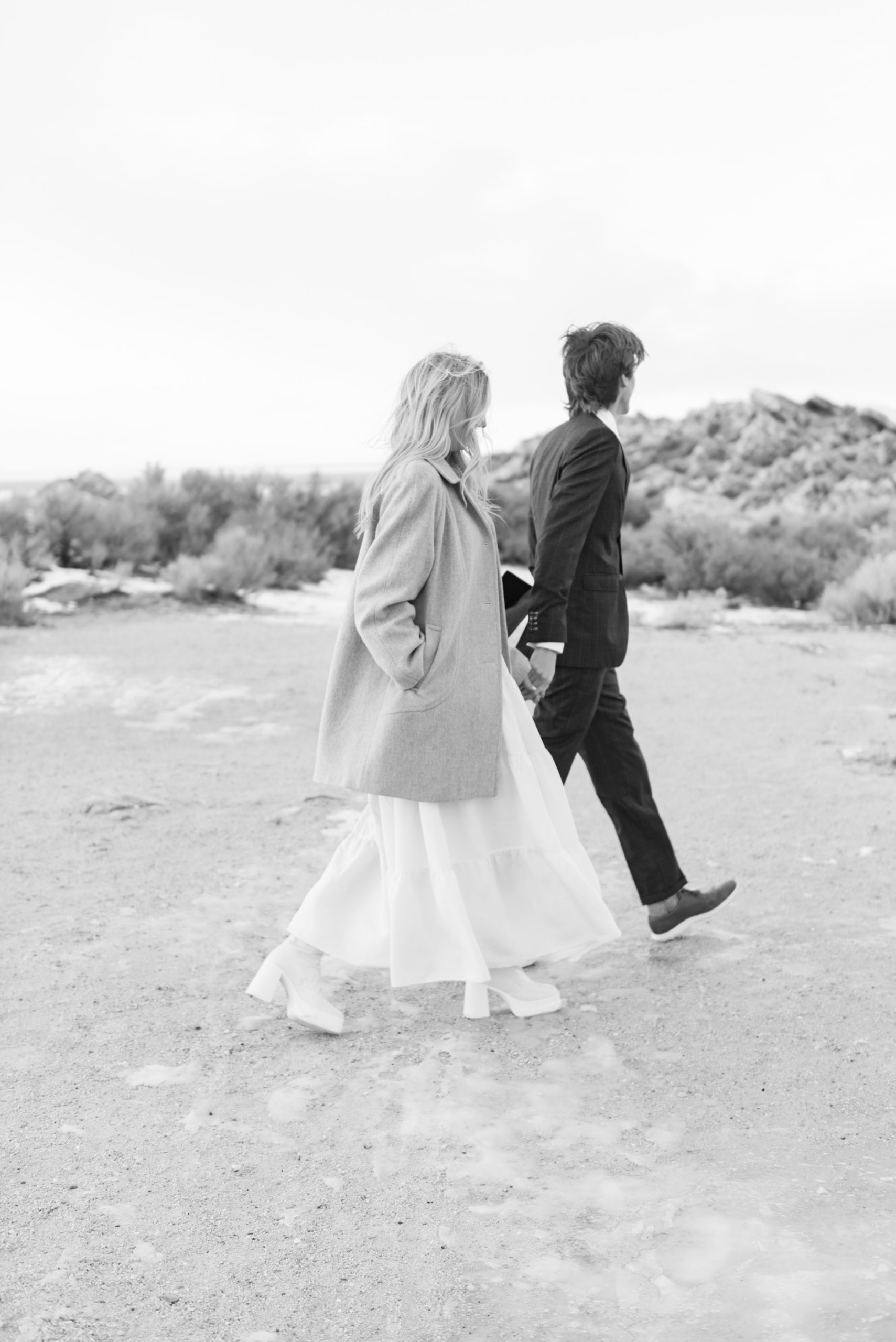 black and white engagement session at Interlope Island