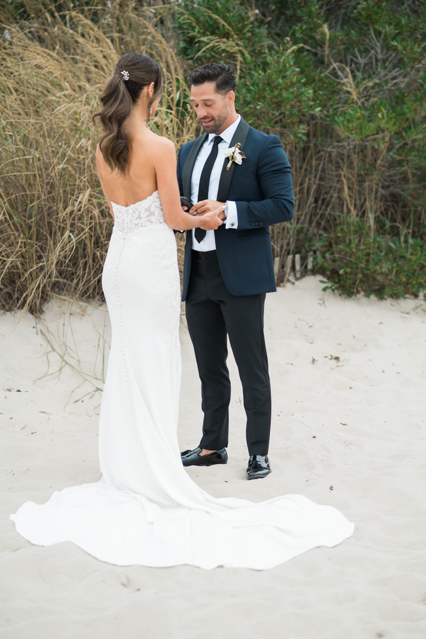 Private wedding vows on the beach